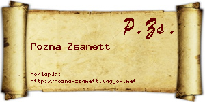 Pozna Zsanett névjegykártya