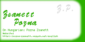 zsanett pozna business card